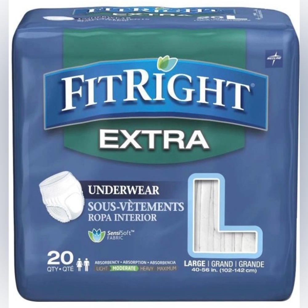 CASE: ‘FitRight Extra’:  Disposable Adult
Incontinence Underwear(80count)